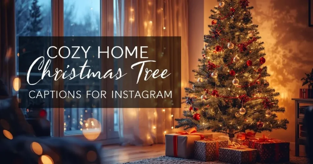 Cozy Home Christmas Tree Captions for Instagram