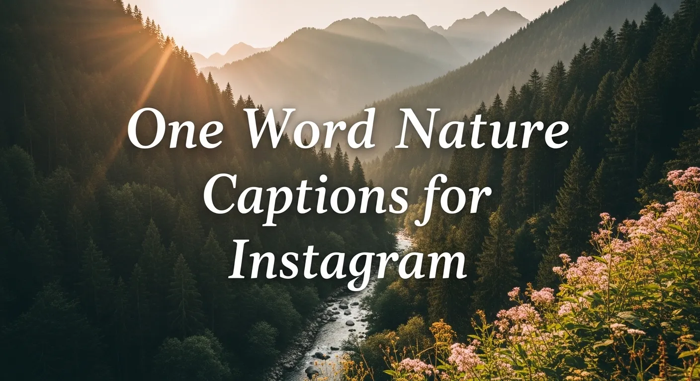 One Word Nature Captions for Instagram